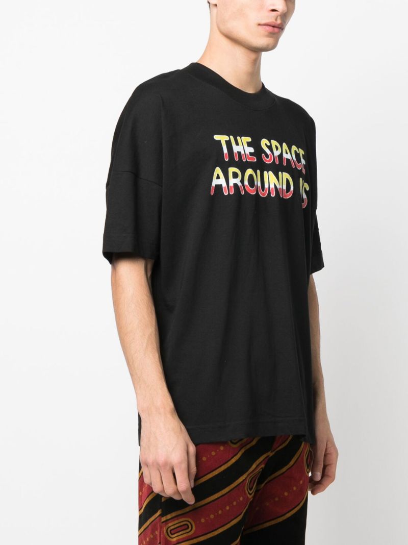 Black Payback Slogan Print T-shirt