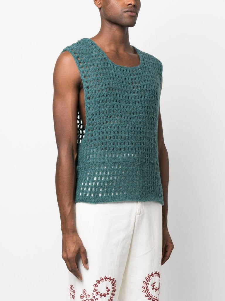 Green Crochet Vest