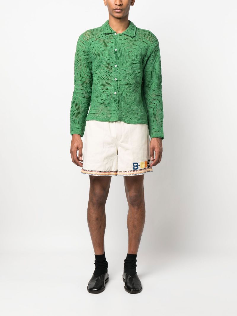 Green Crochet Cotton Shirt