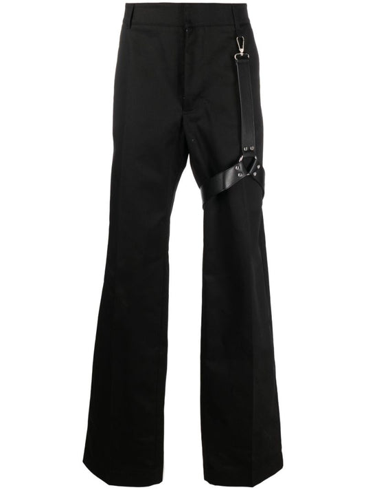 Black Harness Detail Trousers