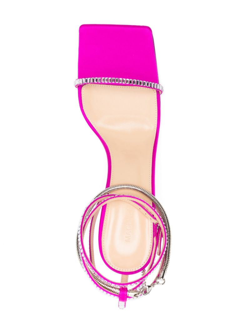Pink Crystal Heart 105 Satin Sandals