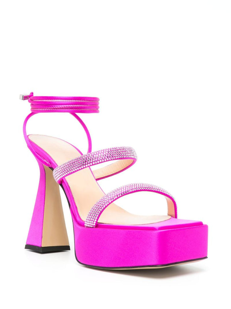 Pink Devon 140 Crystal Satin Sandals