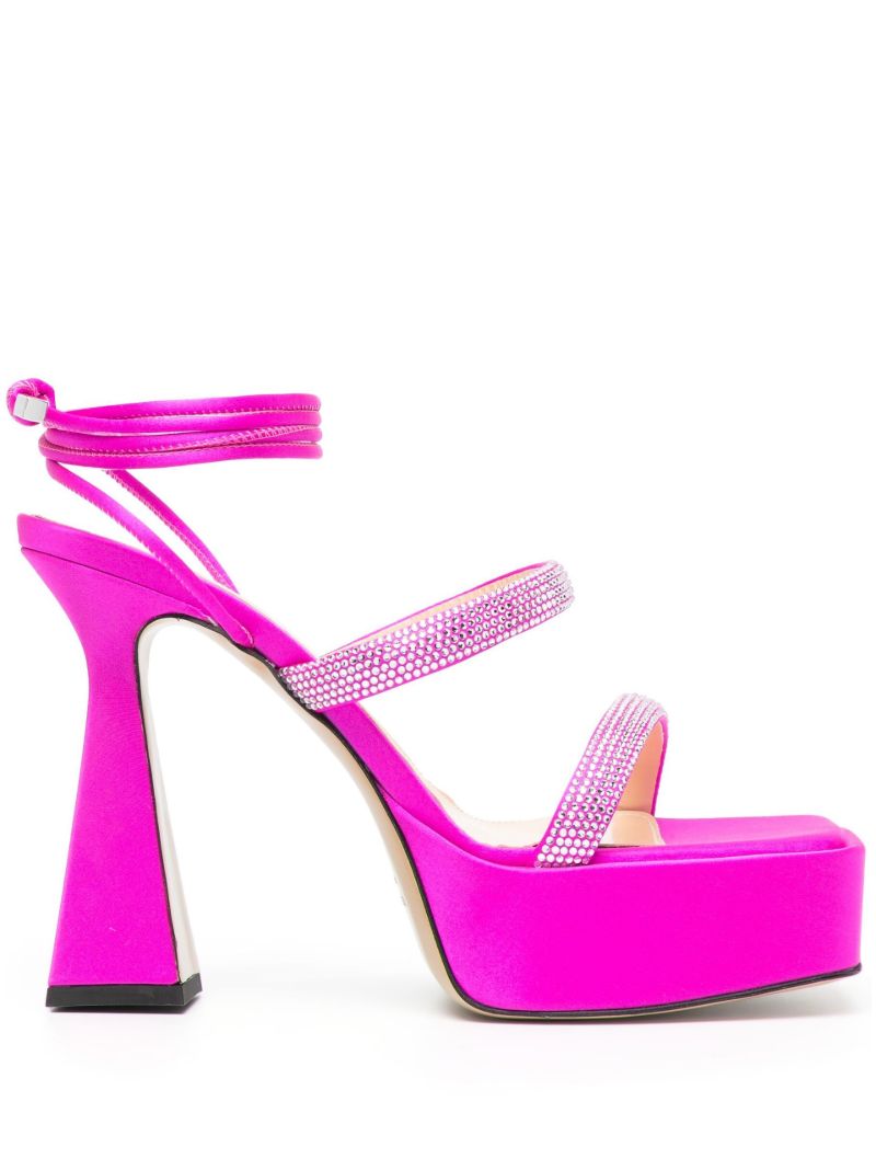 Pink Devon 140 Crystal Satin Sandals