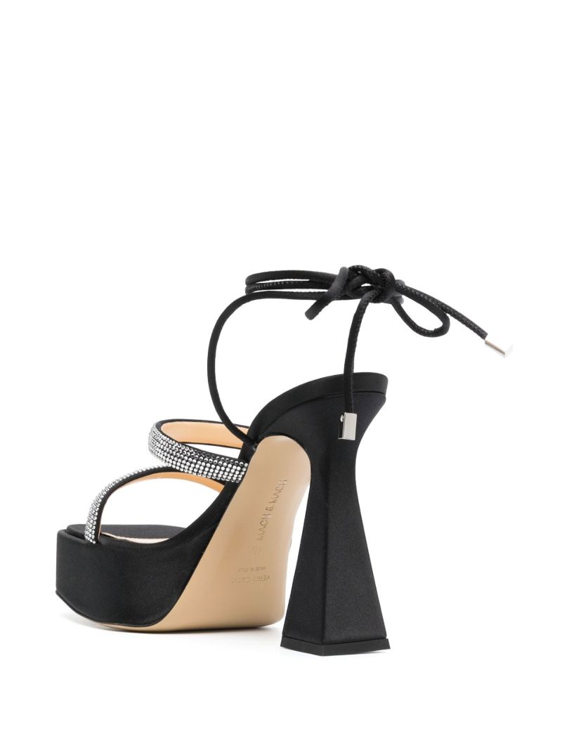 Black Devon 140 Crystal Satin Sandals