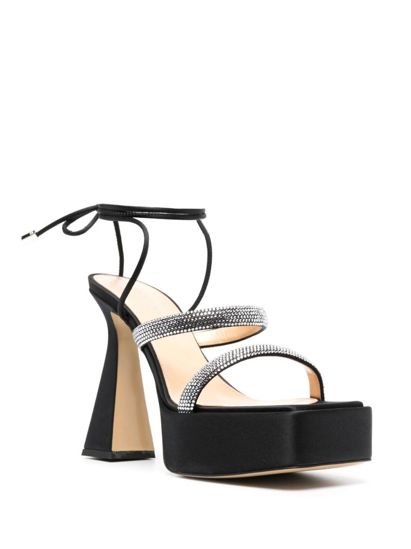 Black Devon 140 Crystal Satin Sandals