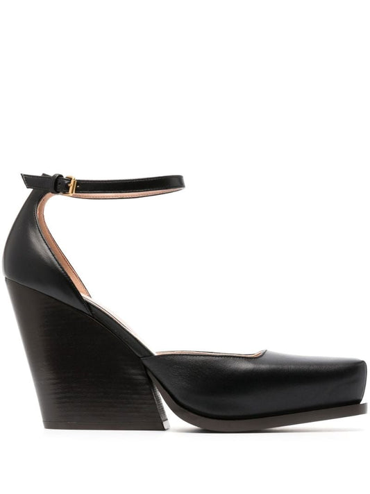 Black Cowboy 100 Faux Leather Pumps