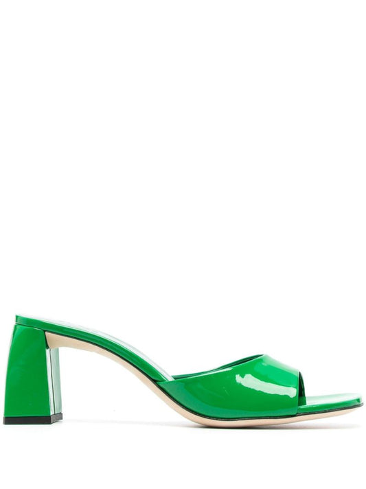 Green Romy 55 Patent Leather Mules