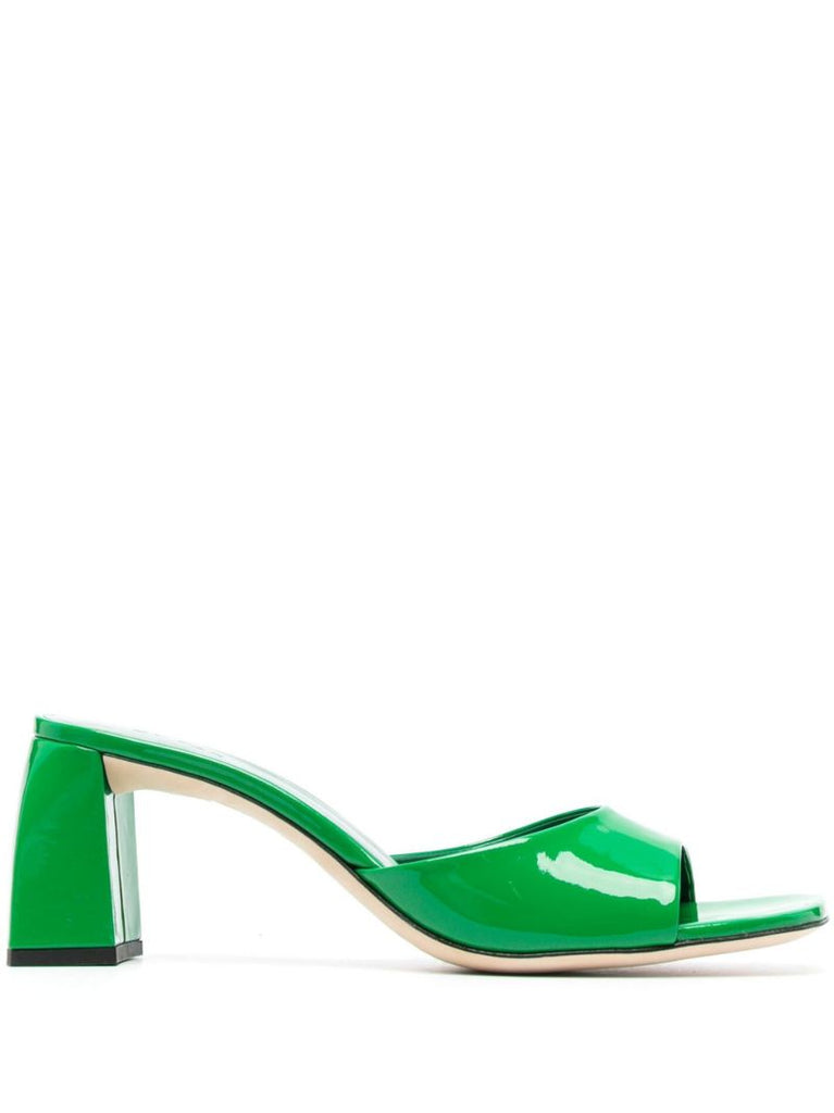 Green Romy 55 Patent Leather Mules