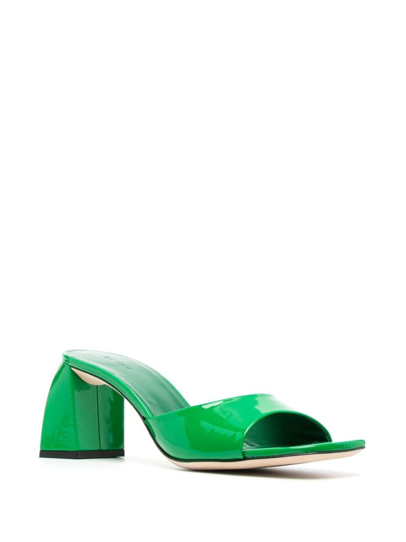 Green Romy 55 Patent Leather Mules