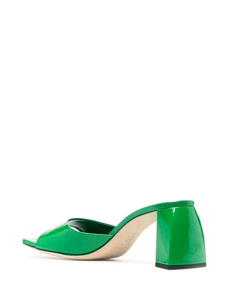Green Romy 55 Patent Leather Mules