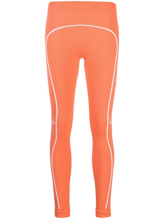 Orange Seamless Stamp Leggings