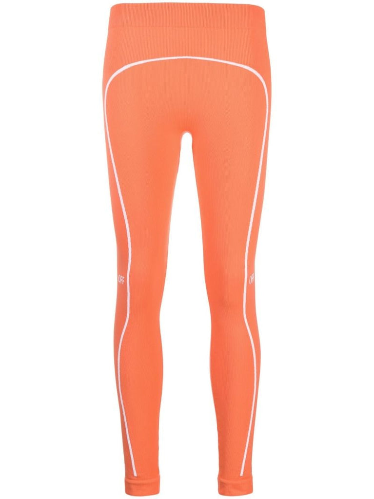 Orange Seamless Stamp Leggings