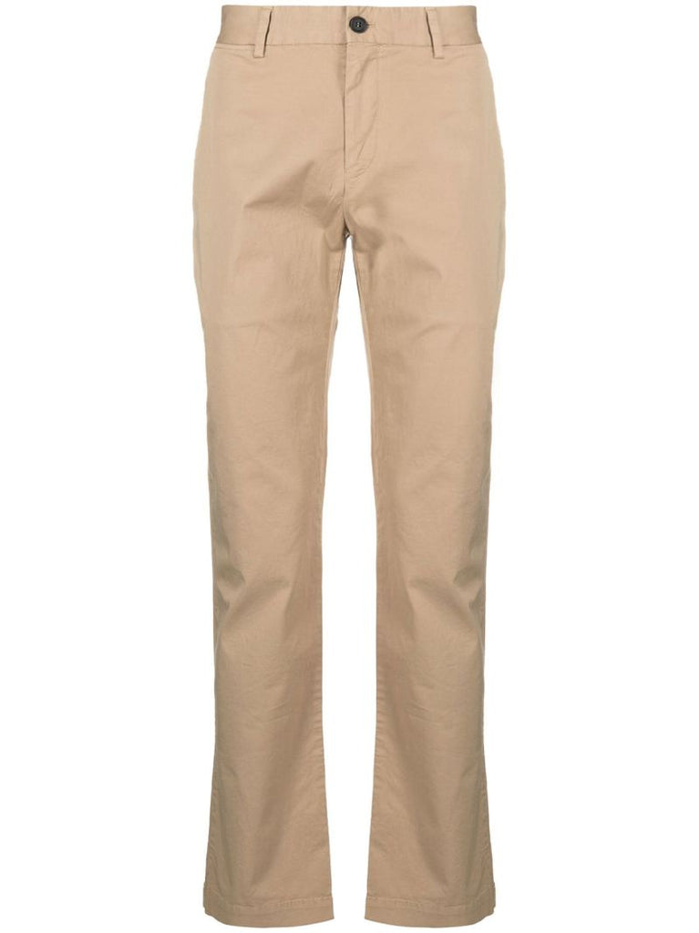 Brown Straight-leg Cotton Trousers