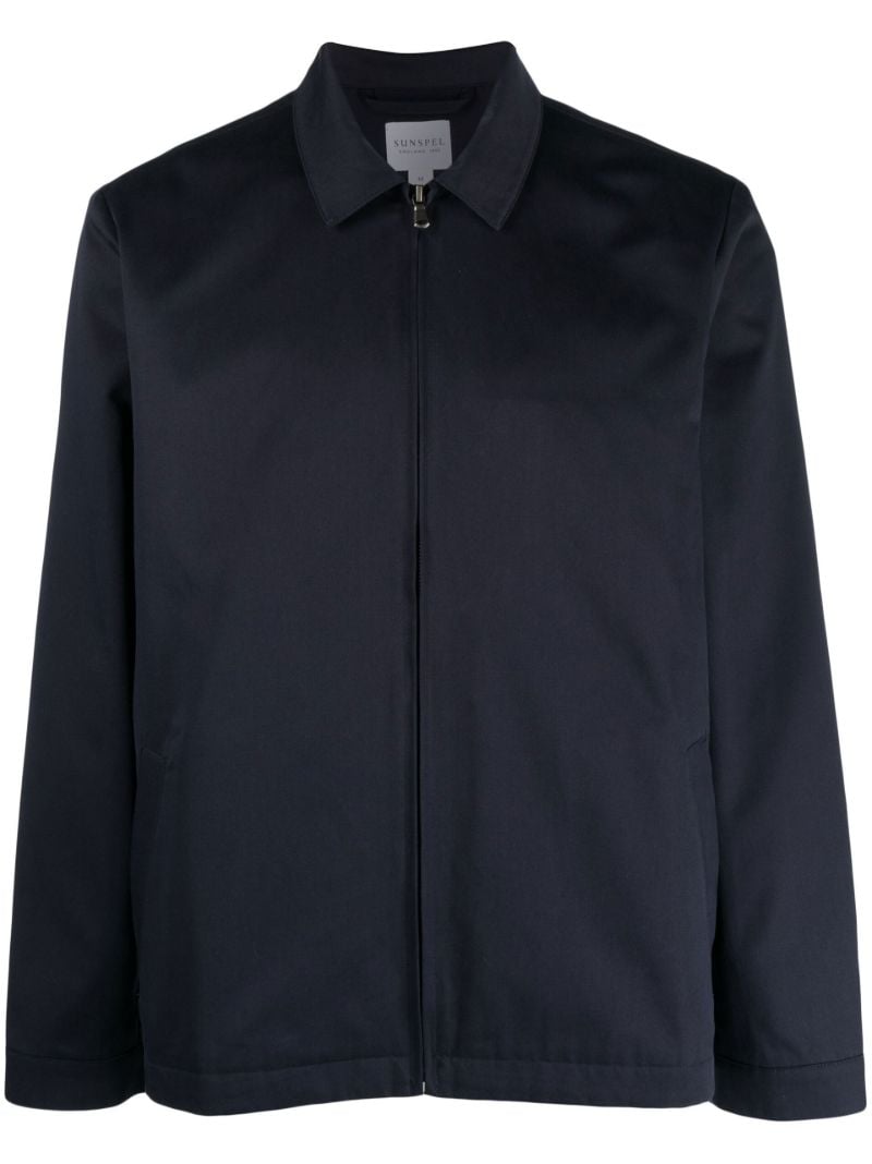 Blue Harrington Zip-up Cotton Jacket