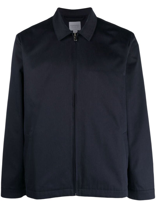 Blue Harrington Zip-up Cotton Jacket