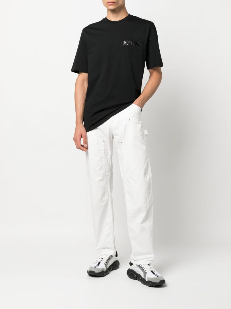 Black Logo Print Patch Organic Cotton T-shirt