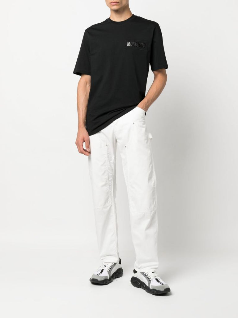 Black Logo Print Patch Organic Cotton T-shirt