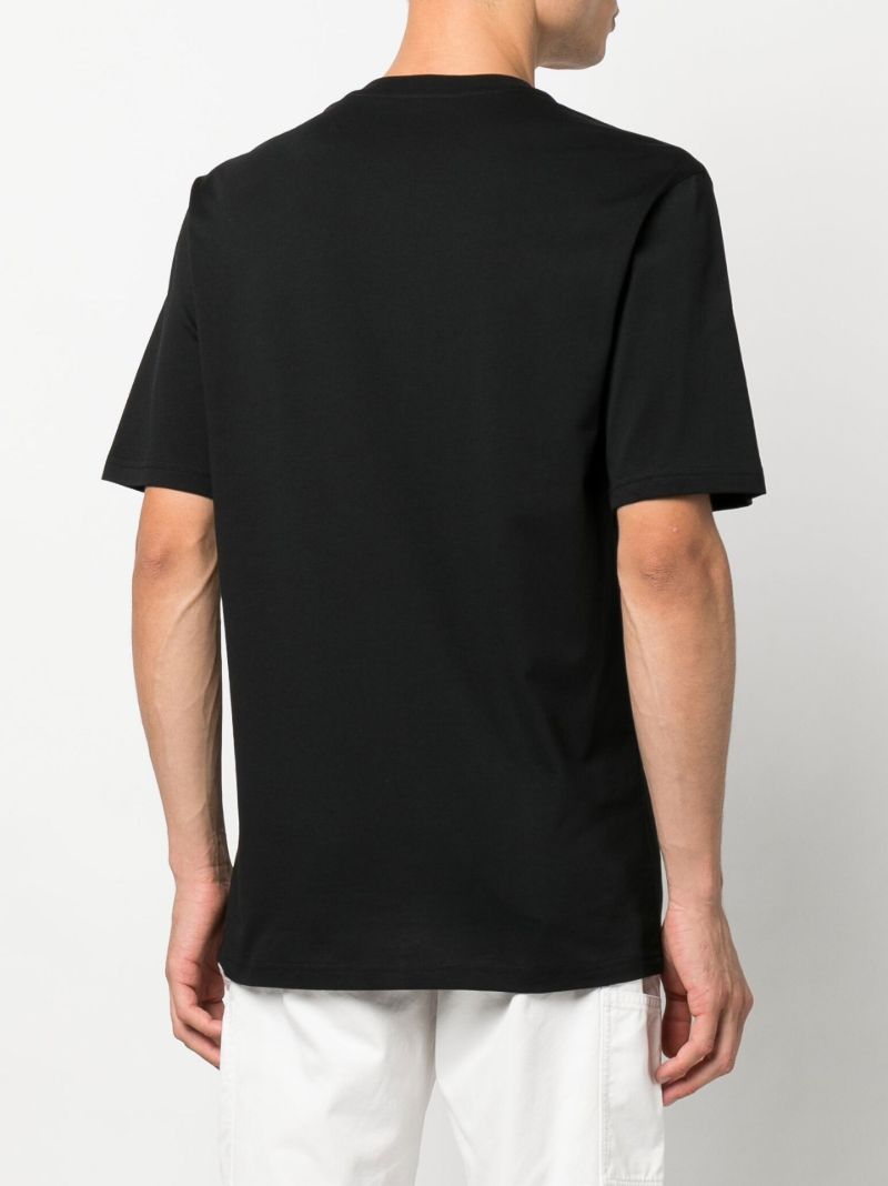 Black Logo Print Patch Organic Cotton T-shirt