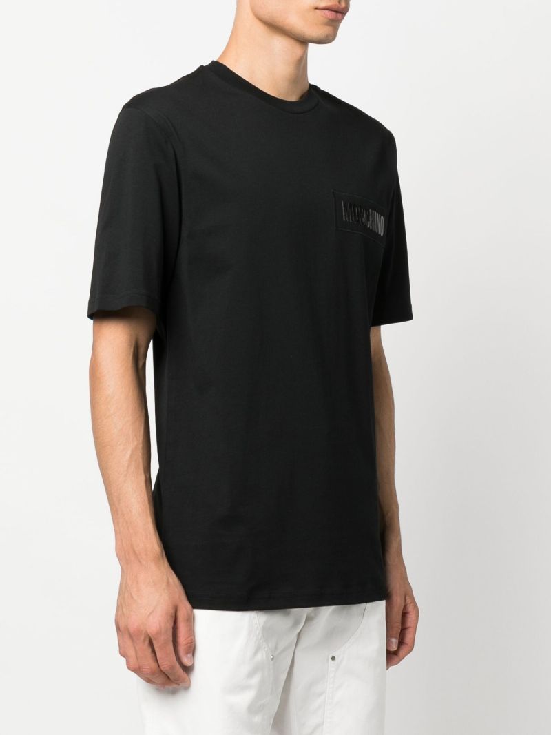 Black Logo Print Patch Organic Cotton T-shirt