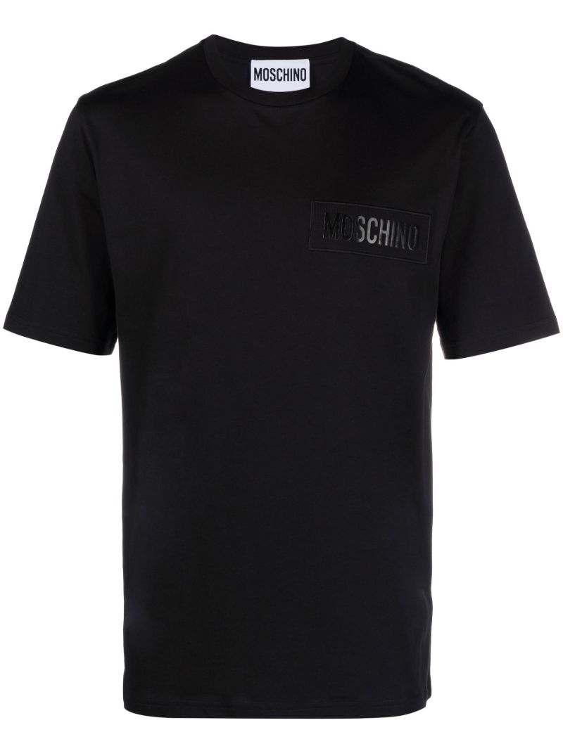 Black Logo Print Patch Organic Cotton T-shirt