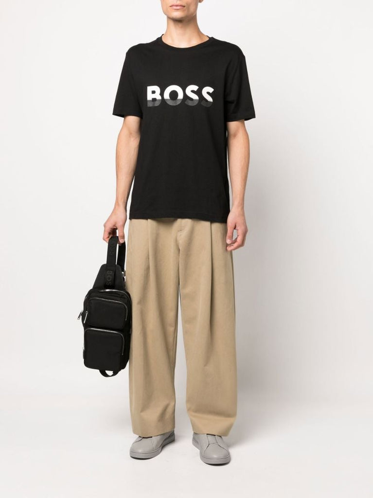 Black Logo Cotton T-shirt