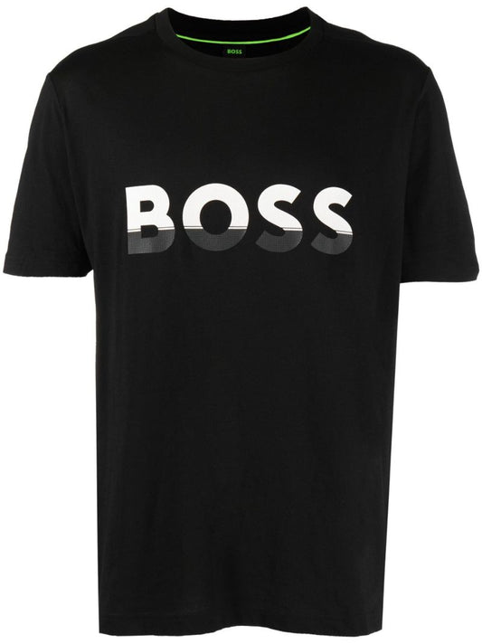Black Logo Cotton T-shirt