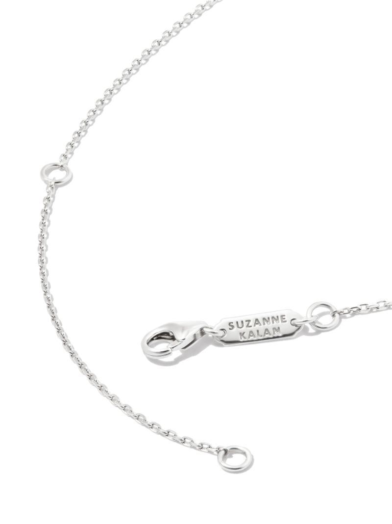 18k White Gold Shimmer Sapphire and Diamond Necklace