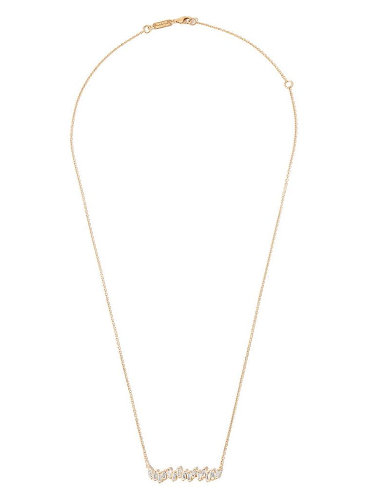 18k Yellow Gold Bold Diamond Pendant Necklace