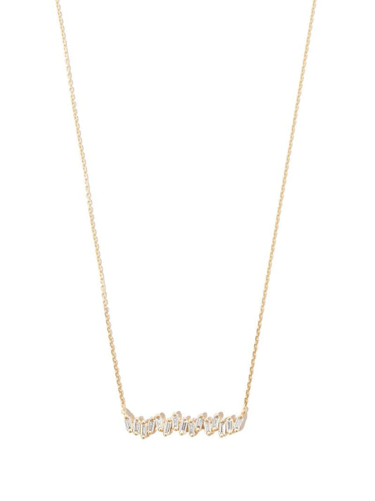 18k Yellow Gold Bold Diamond Pendant Necklace