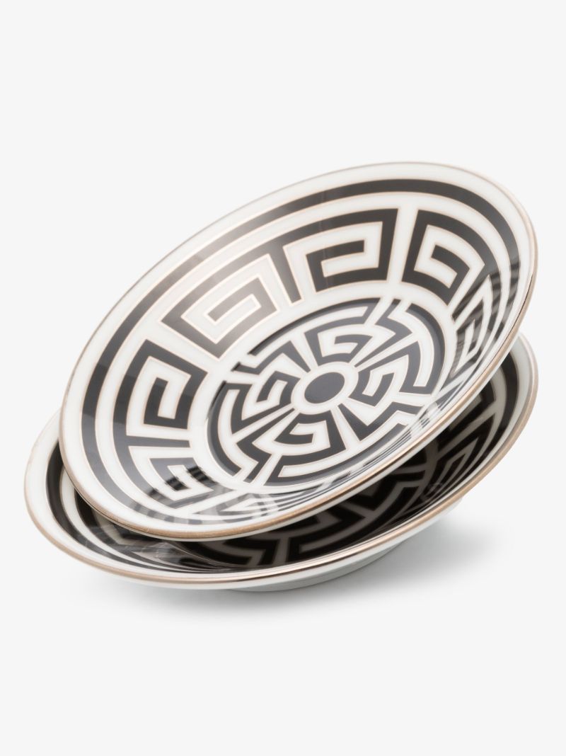 White Labirinto Nero Porcelain Espresso Cup Set