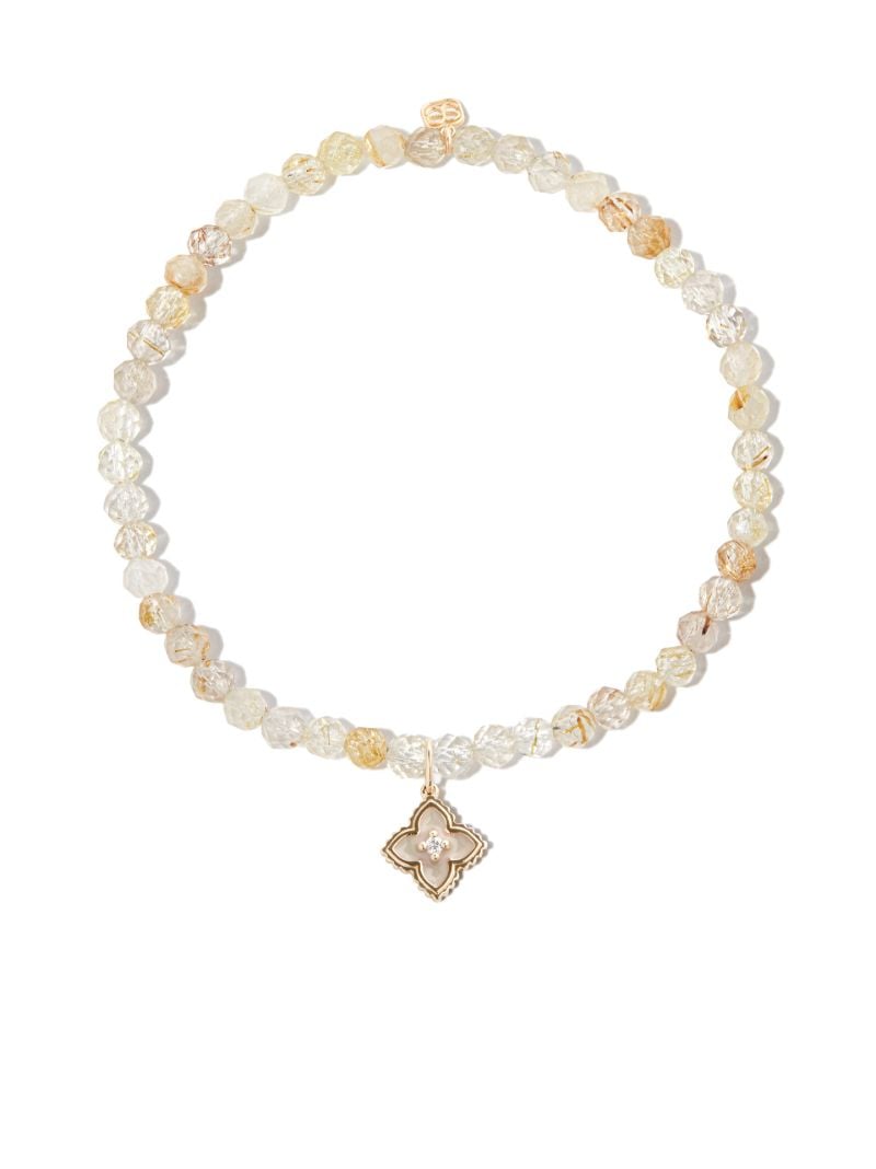 14k Yellow Gold Mini Moroccan Diamond Beaded Bracelet