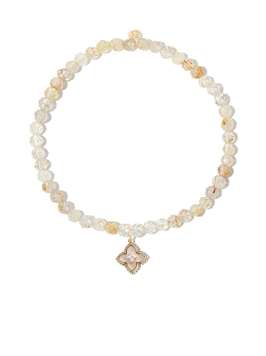 14k Yellow Gold Mini Moroccan Diamond Beaded Bracelet