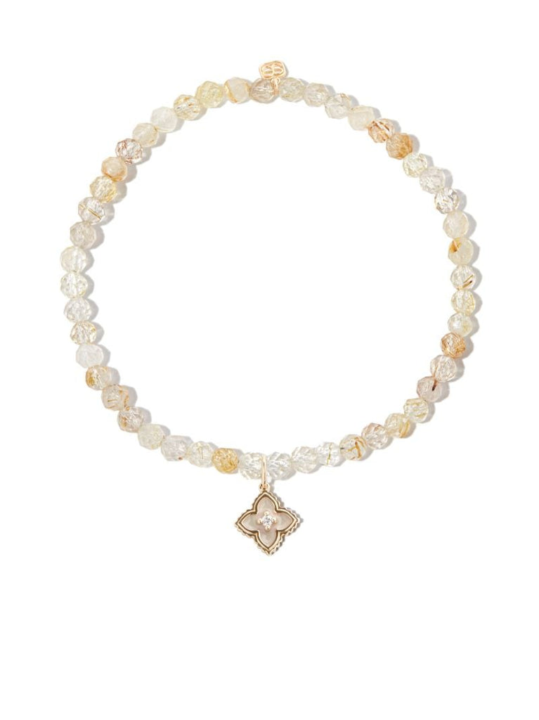 14k Yellow Gold Mini Moroccan Diamond Beaded Bracelet