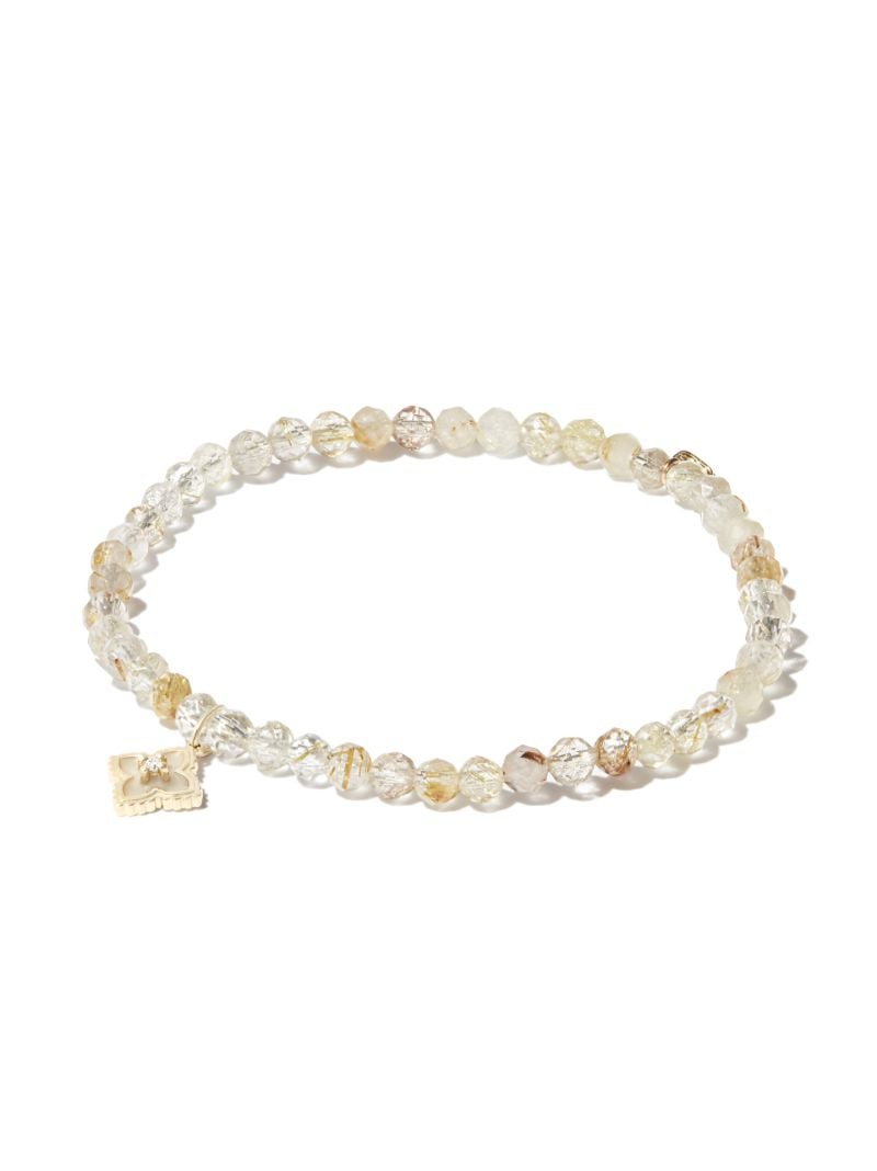 14k Yellow Gold Mini Moroccan Diamond Beaded Bracelet