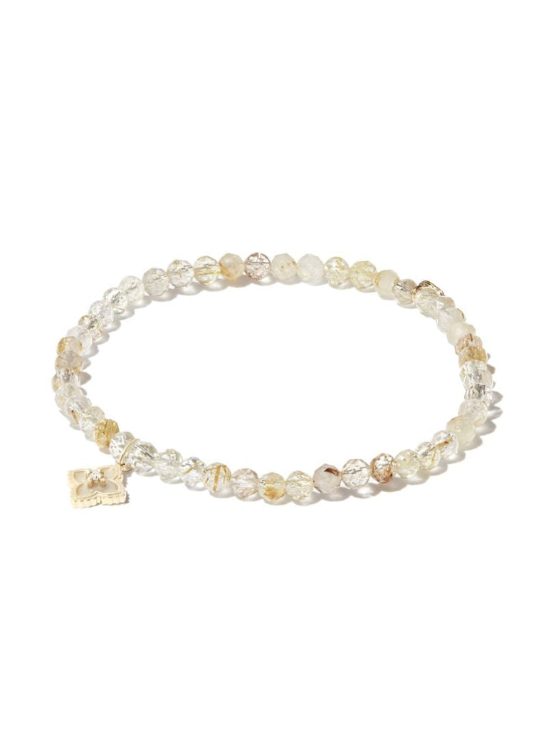 14k Yellow Gold Mini Moroccan Diamond Beaded Bracelet