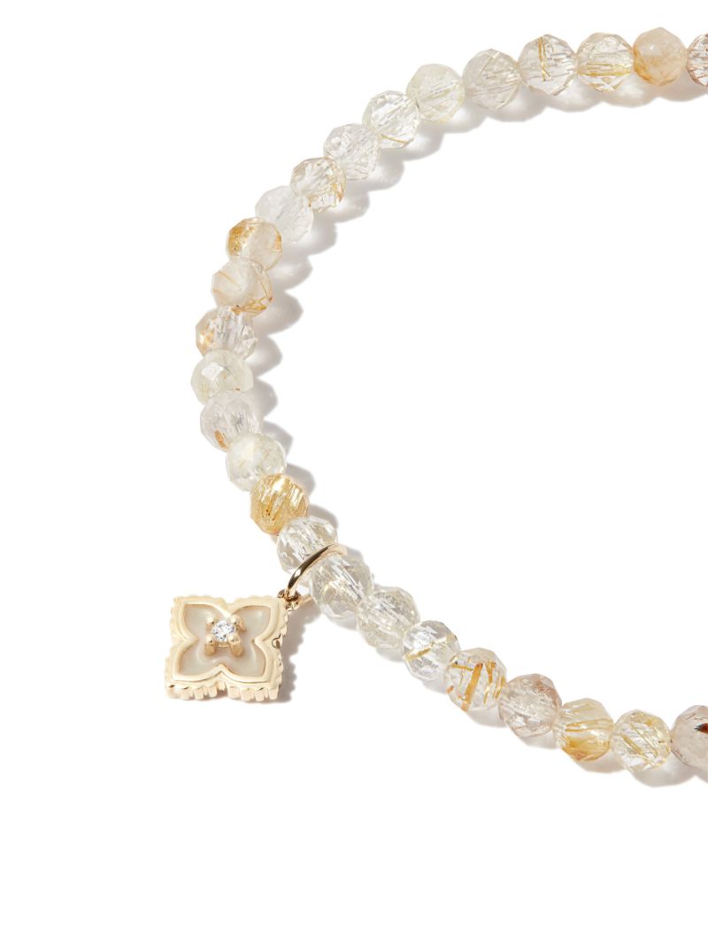 14k Yellow Gold Mini Moroccan Diamond Beaded Bracelet