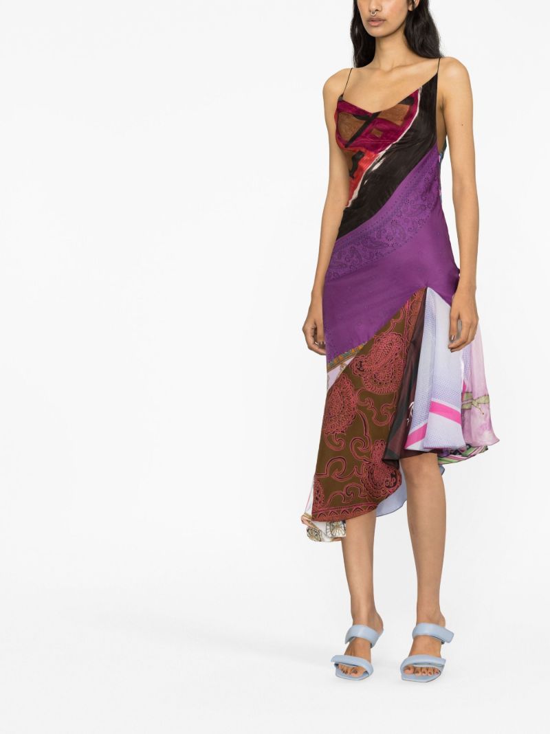 Multicoloured Sexy Fish Asymmetric Midi Dress