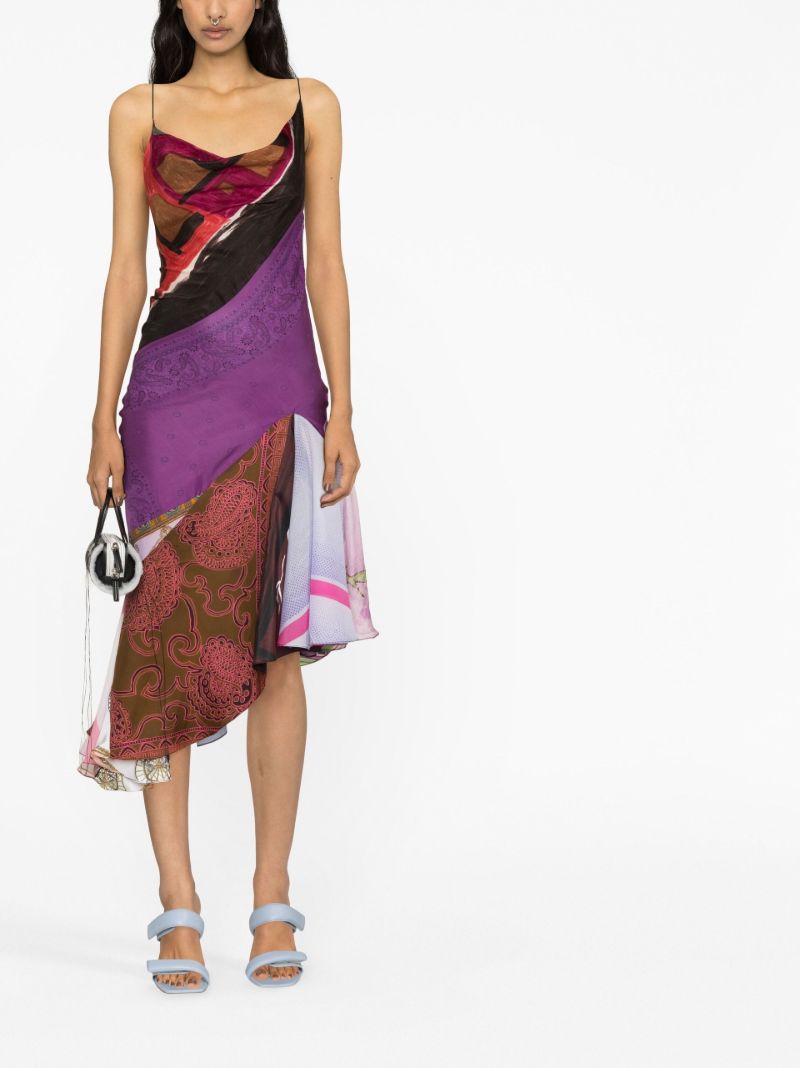 Multicoloured Sexy Fish Asymmetric Midi Dress