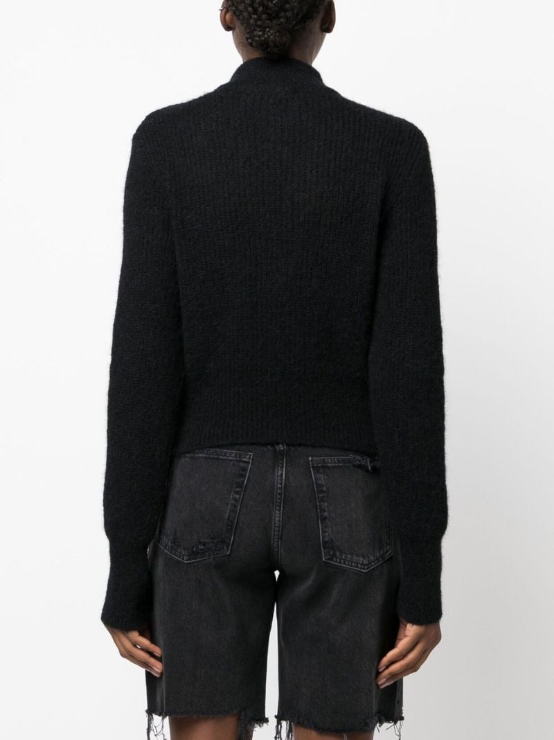 Black Intact Cropped Turtleneck Sweater