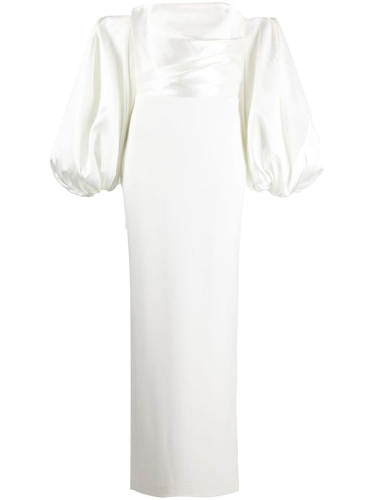 White Carmen Off-the-shoulder Puff Sleeve Maxi Dress