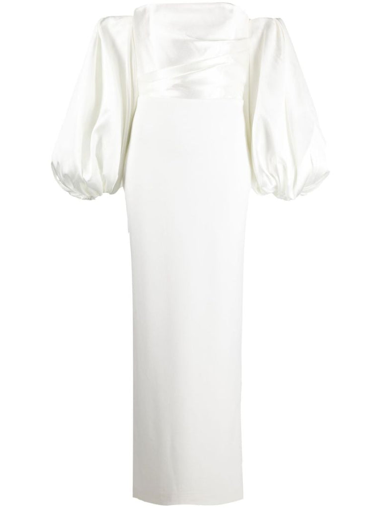 White Carmen Off-the-shoulder Puff Sleeve Maxi Dress