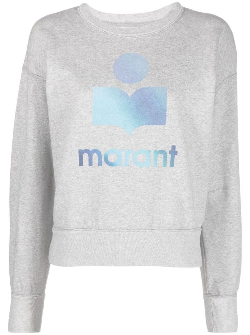Grey Mobyli Logo Print Cotton Sweatshirt