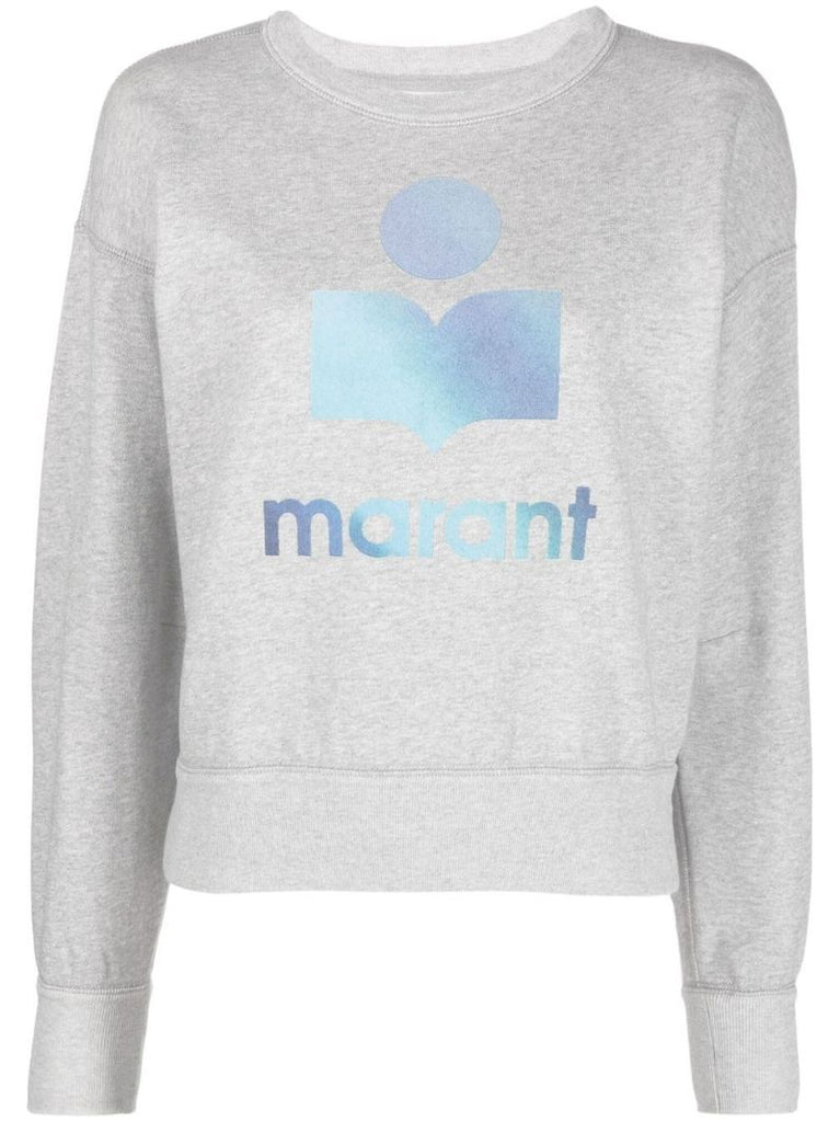 Grey Mobyli Logo Print Cotton Sweatshirt