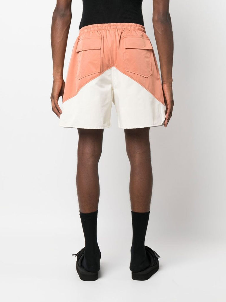 Orange Logo Print Track Shorts