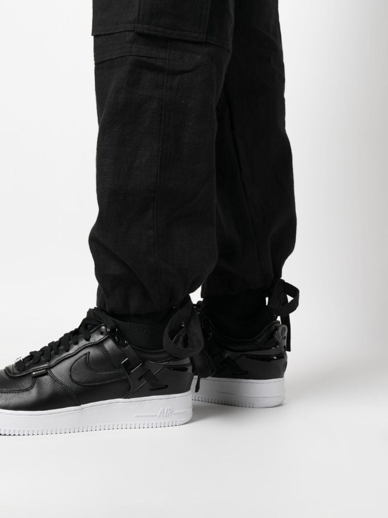Black Linen Cargo Trousers
