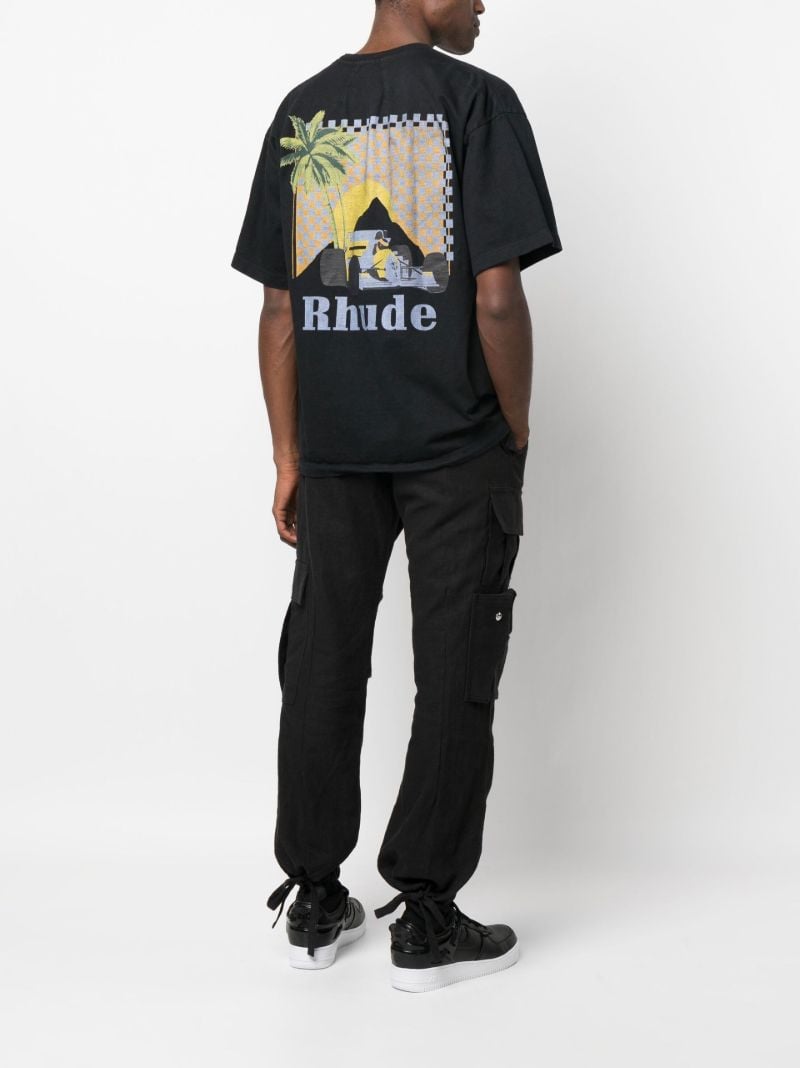 Black Moonlight Tropics Print T-shirt