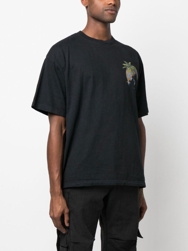 Black Moonlight Tropics Print T-shirt