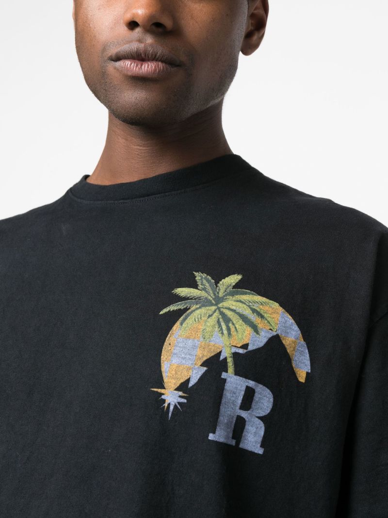 Black Moonlight Tropics Print T-shirt