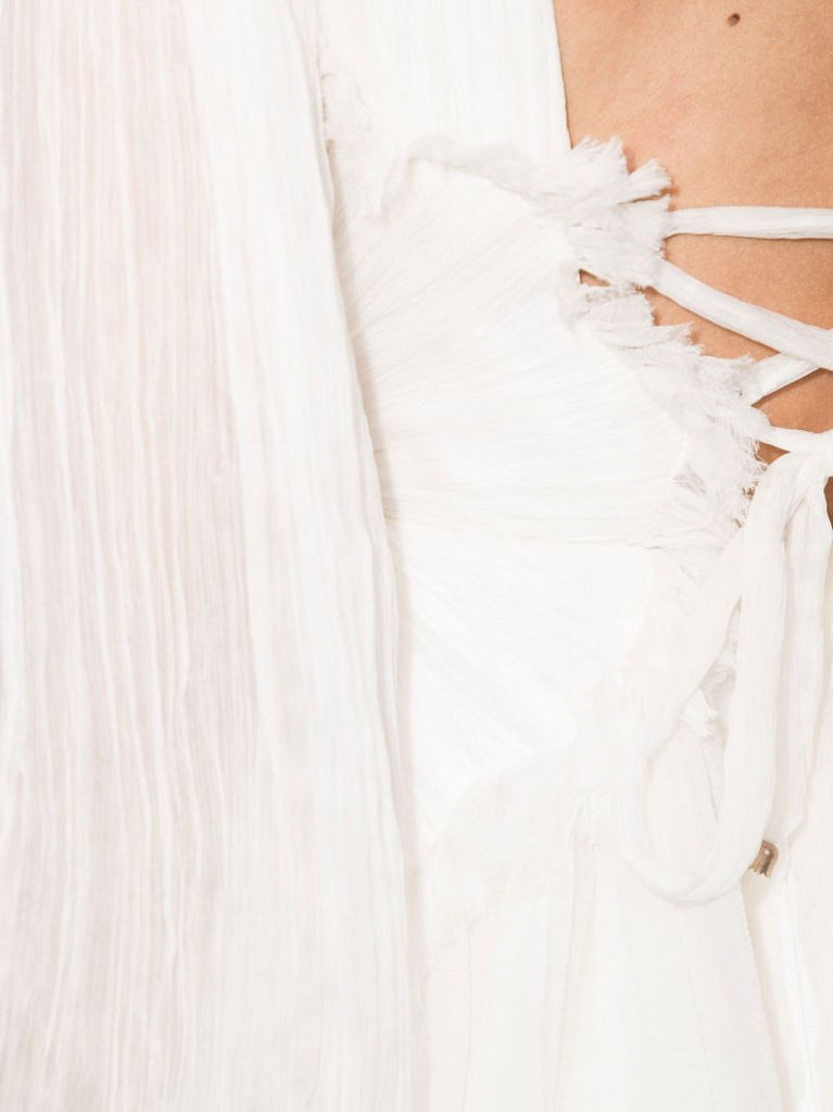 White Alara Ruffled Mini Dress