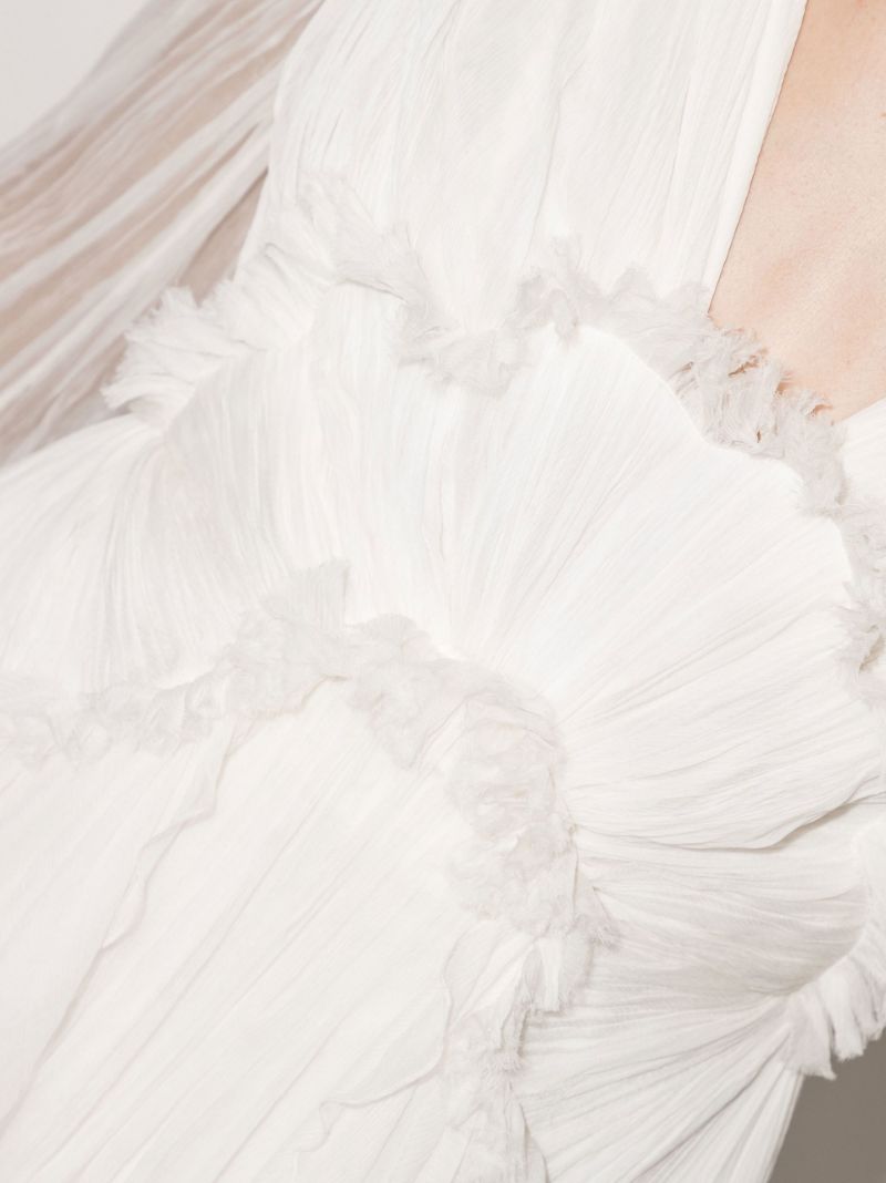White Alara Ruffled Mini Dress